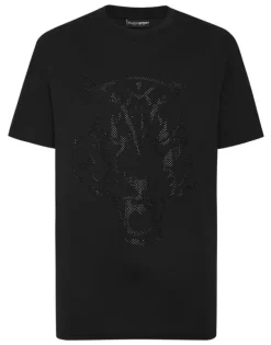 T-shirts^Plein Sport Cotton T-shirt Round Neck SS Lamina Tiger