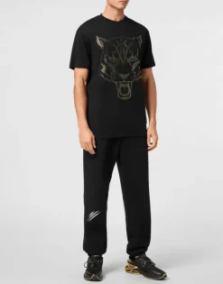 T-shirts^Plein Sport Cotton T-shirt Round Neck SS Lamina Tiger