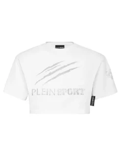 T-shirt & Polo^Plein Sport Cropped T-shirt Round Neck Scratch