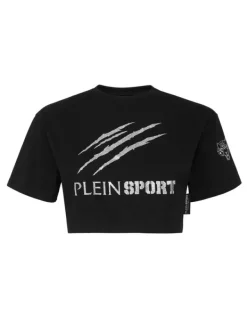 T-shirt & Polo^Plein Sport Cropped T-shirt Round Neck Scratch