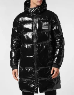 Giacche^Plein Sport Long Nylon Puffer Jacket