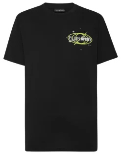 T-shirts^Plein Sport Cotton T-shirt Round Neck SS Logos