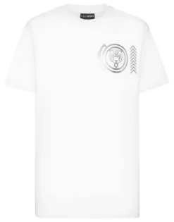 T-shirts^Plein Sport Cotton T-shirt Round Neck SS Lamina Tiger