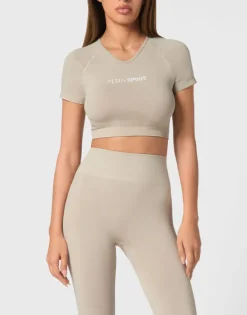 T-shirt & Polo^Plein Sport Seamless Cropped T-shirt V-Neck SS Logo