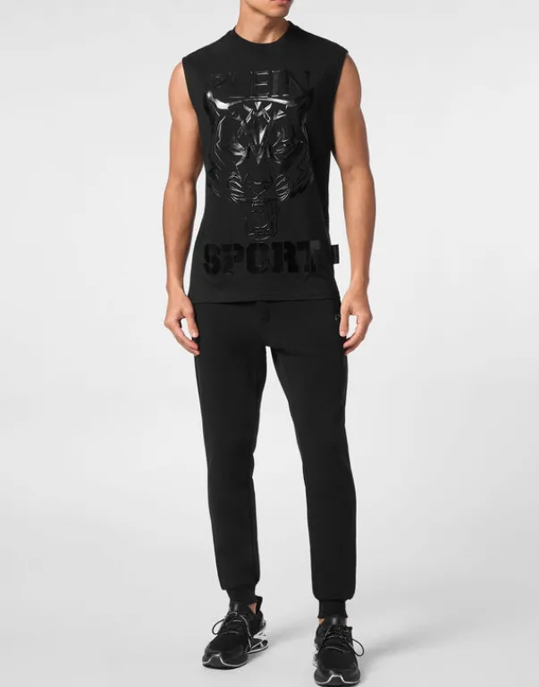 T-shirts^Plein Sport Sleeveless T-shirt Round Neck SS Tiger
