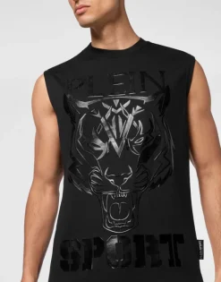 T-shirts^Plein Sport Sleeveless T-shirt Round Neck SS Tiger