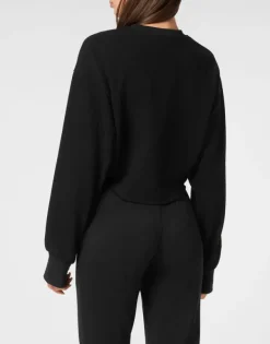 Abbigliamento Sportivo^Plein Sport Sponge Cropped Sweatshirt Round Neck LS