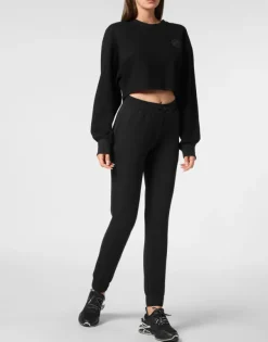 Abbigliamento Sportivo^Plein Sport Sponge Cropped Sweatshirt Round Neck LS