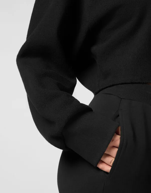 Abbigliamento Sportivo^Plein Sport Sponge Cropped Sweatshirt Round Neck LS