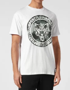 T-shirts^Plein Sport T-shirt Round Neck Carbon Tiger